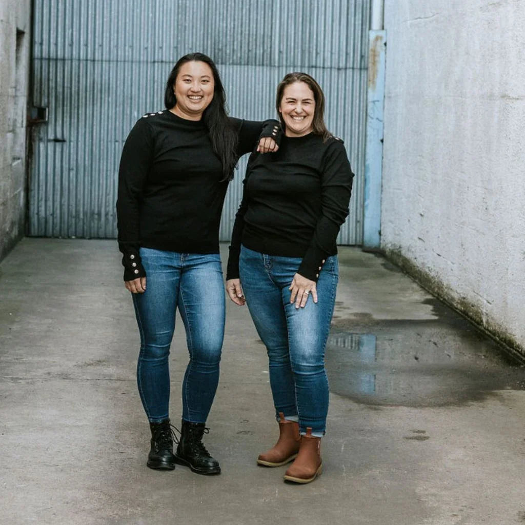 Nicki Women's Knit Crew Sweater - Black