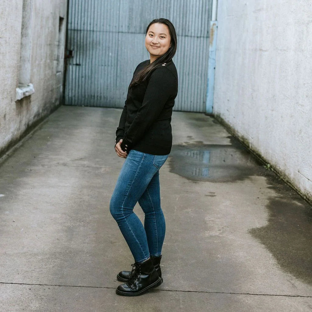 Nicki Women's Knit Crew Sweater - Black