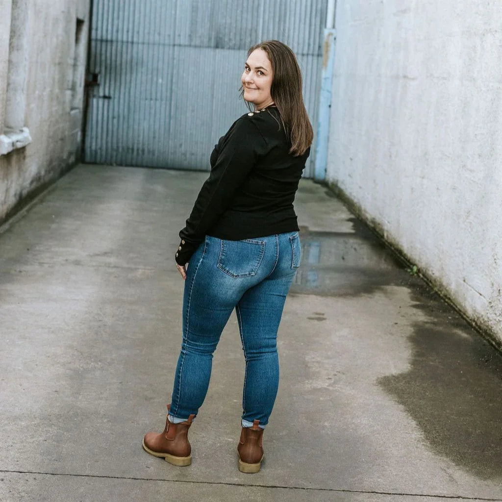 Nicki Women's Knit Crew Sweater - Black