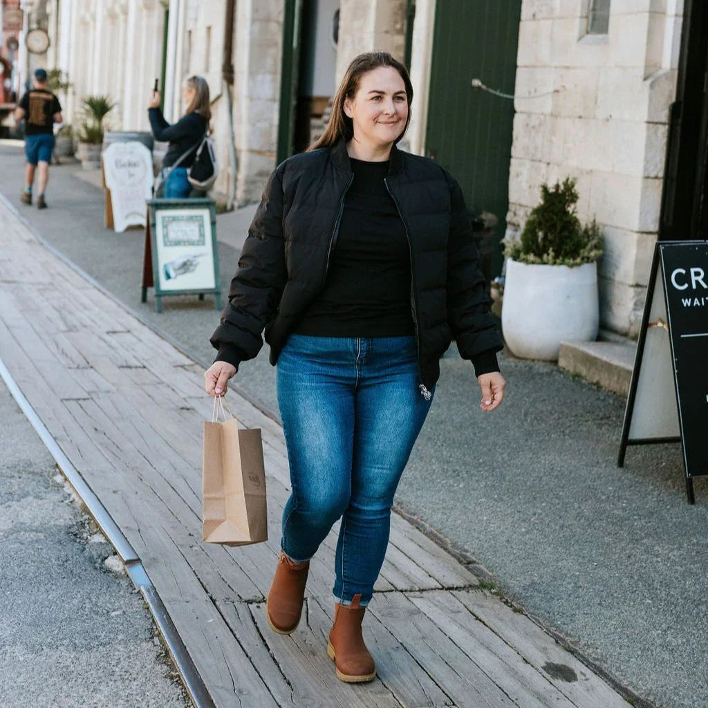 Rue Women's 90/10 Down Bomber Jacket - Black