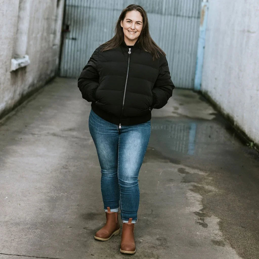 Rue Women's 90/10 Down Bomber Jacket - Black