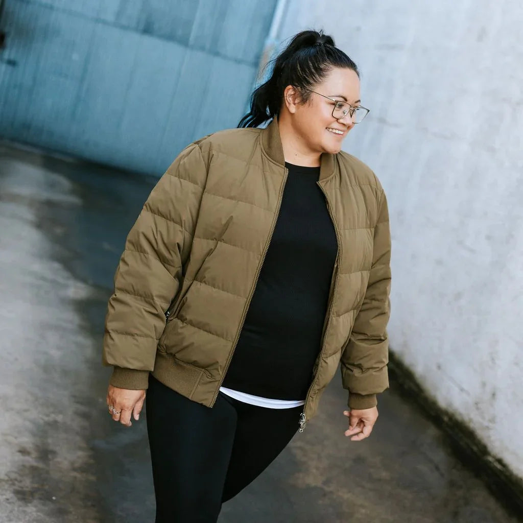 Rue Women's 90/10 Down Bomber Jacket - Loden