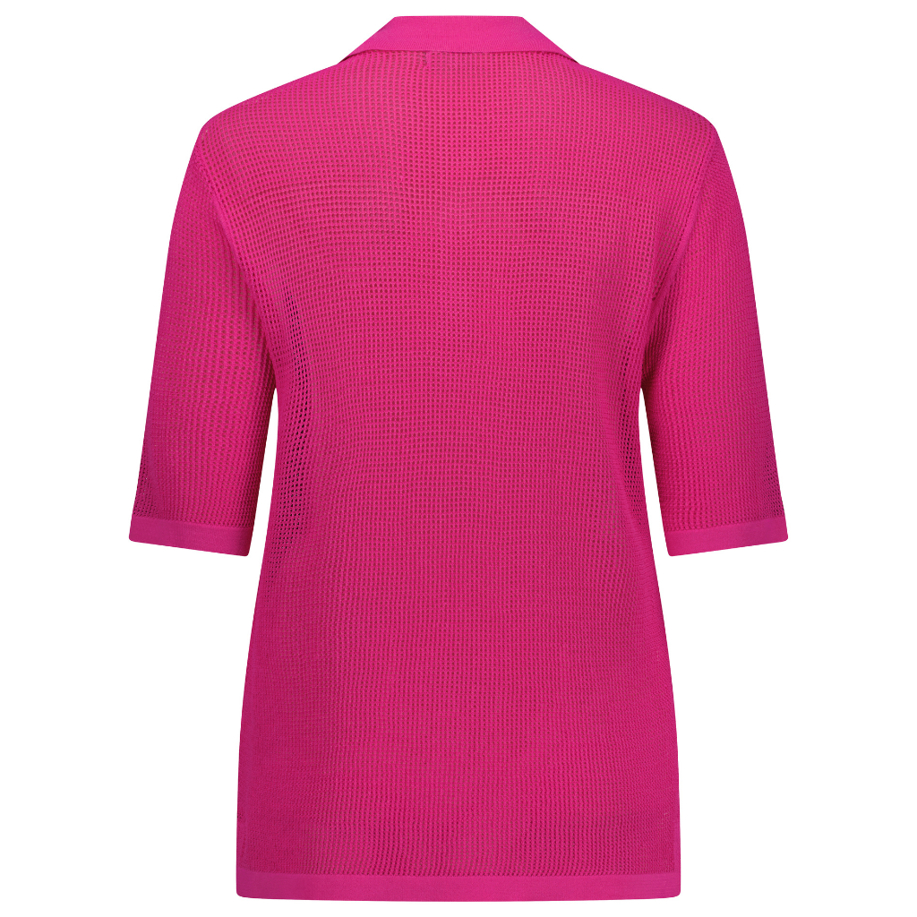 Cedar Women's Button Up Tee - Fuchsia