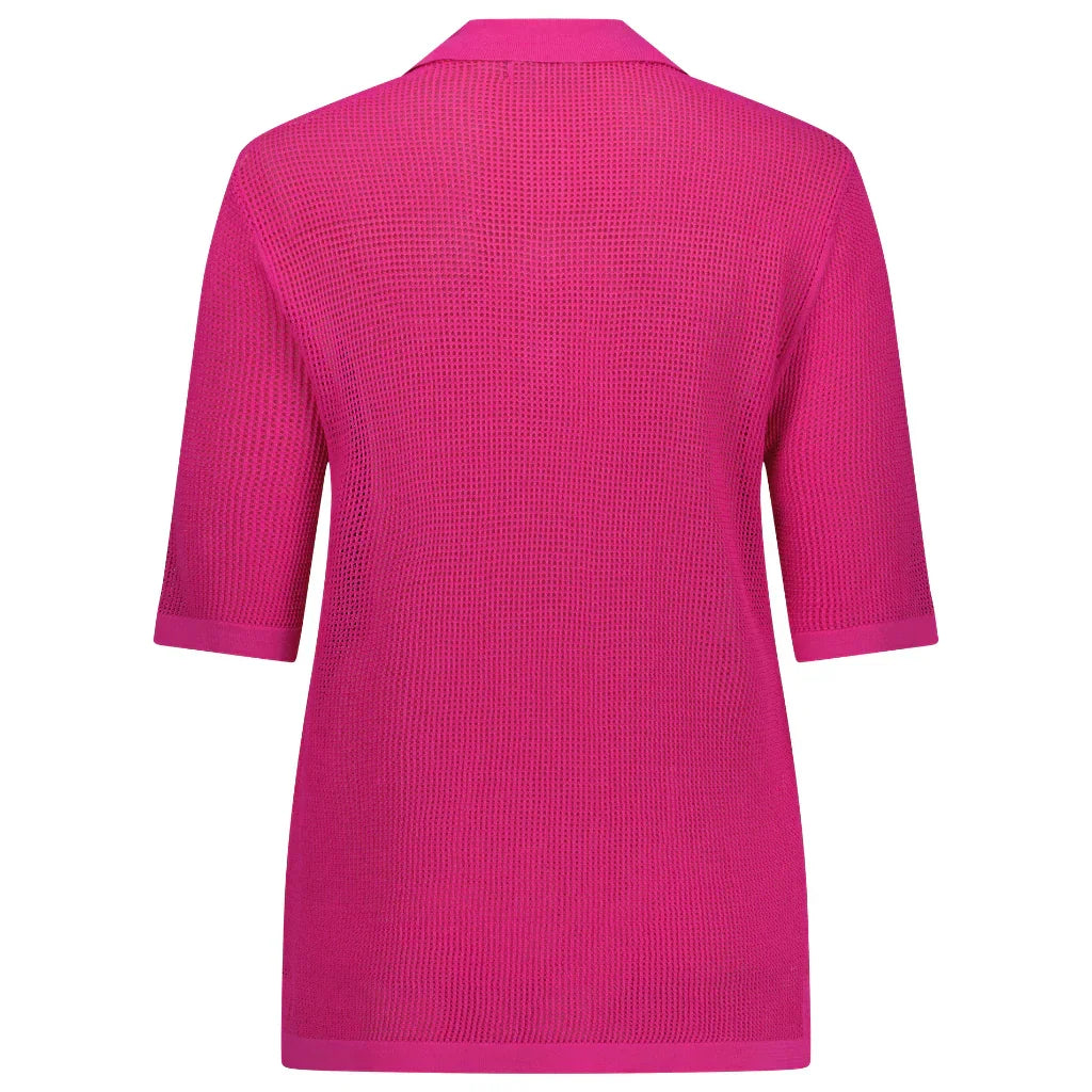 Cedar Women's Button Up Tee - Fuchsia