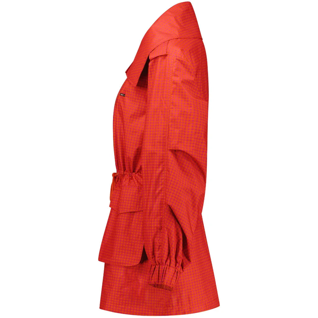 Marlow Women's Waterproof Rain Jacket - Blood Orange / Fuchsia Check