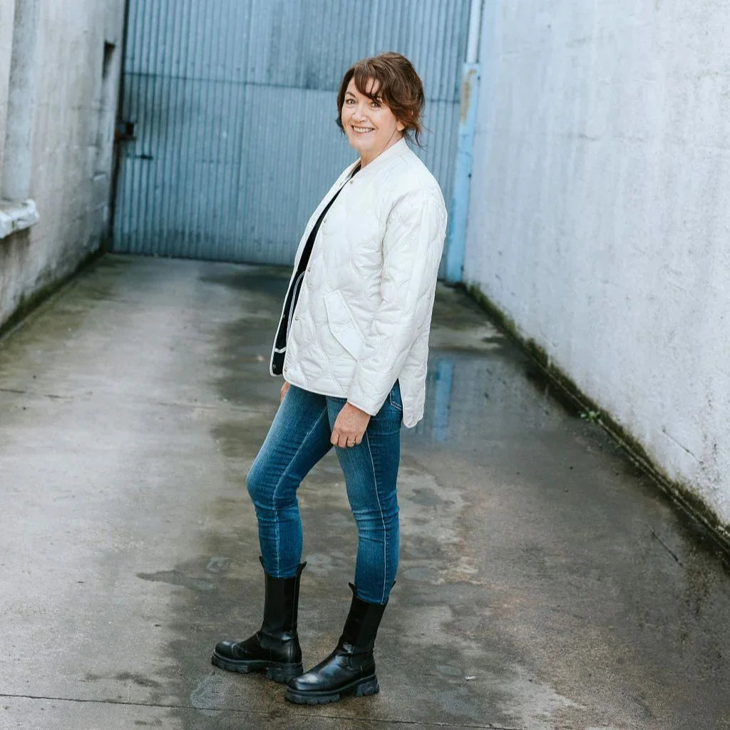 Talei Women's Quilted Bomber - Cream