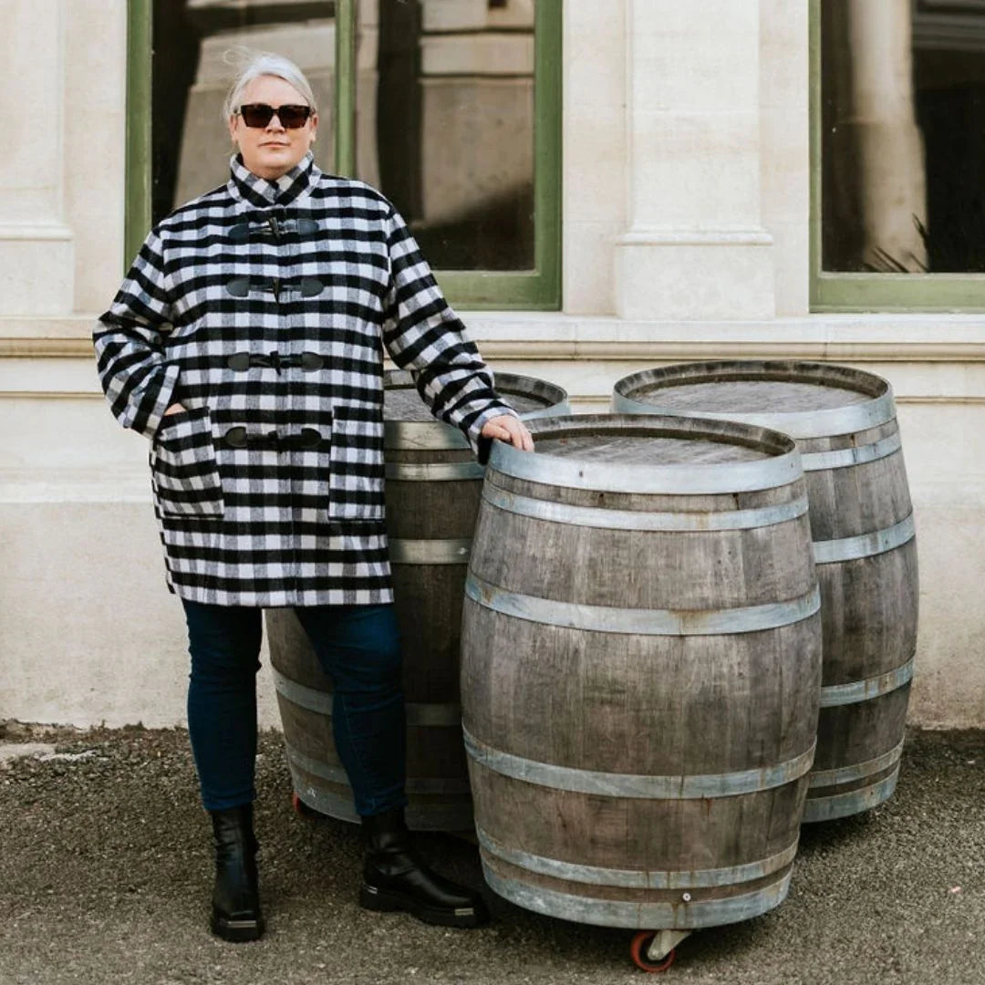 Virginia Wool Duffle Coat - Black & White Plaid