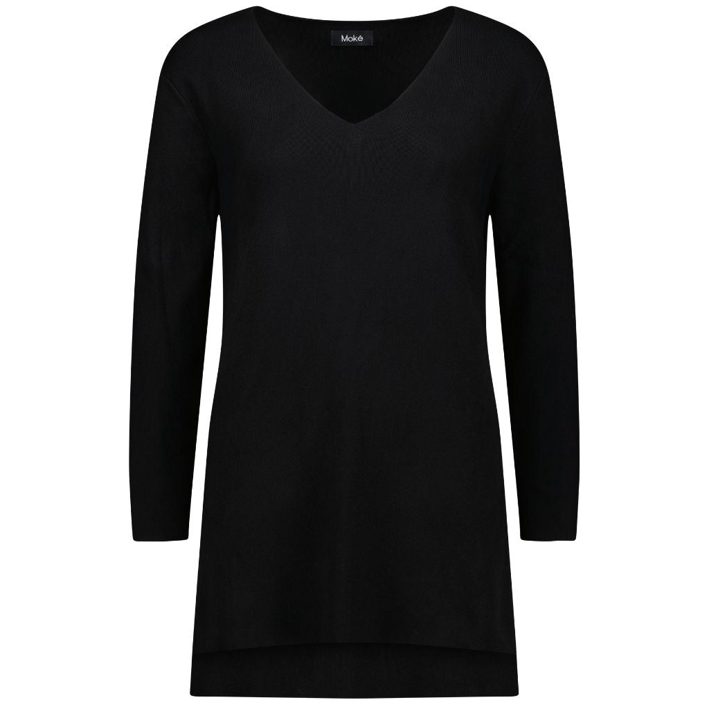 Abby 2.0 Women's V Neck Sweater - Black