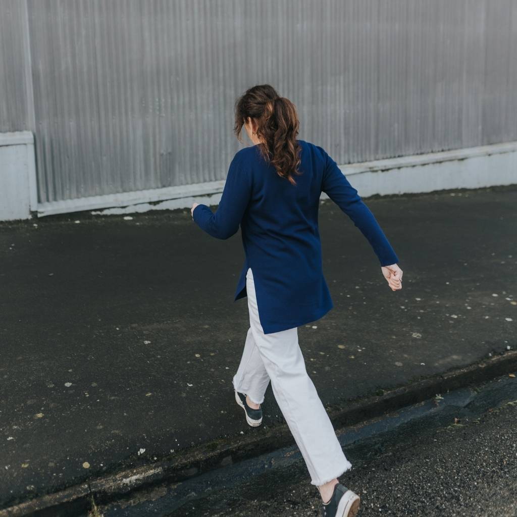 Abby 2.0 Women's V Neck Sweater - Blue Depths