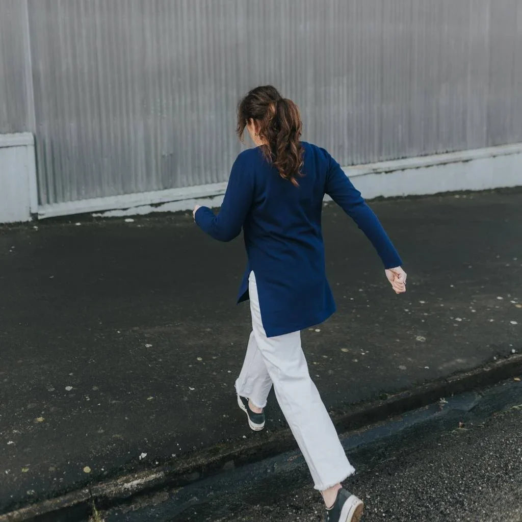 Abby 2.0 Women's V Neck Sweater - Blue Depths