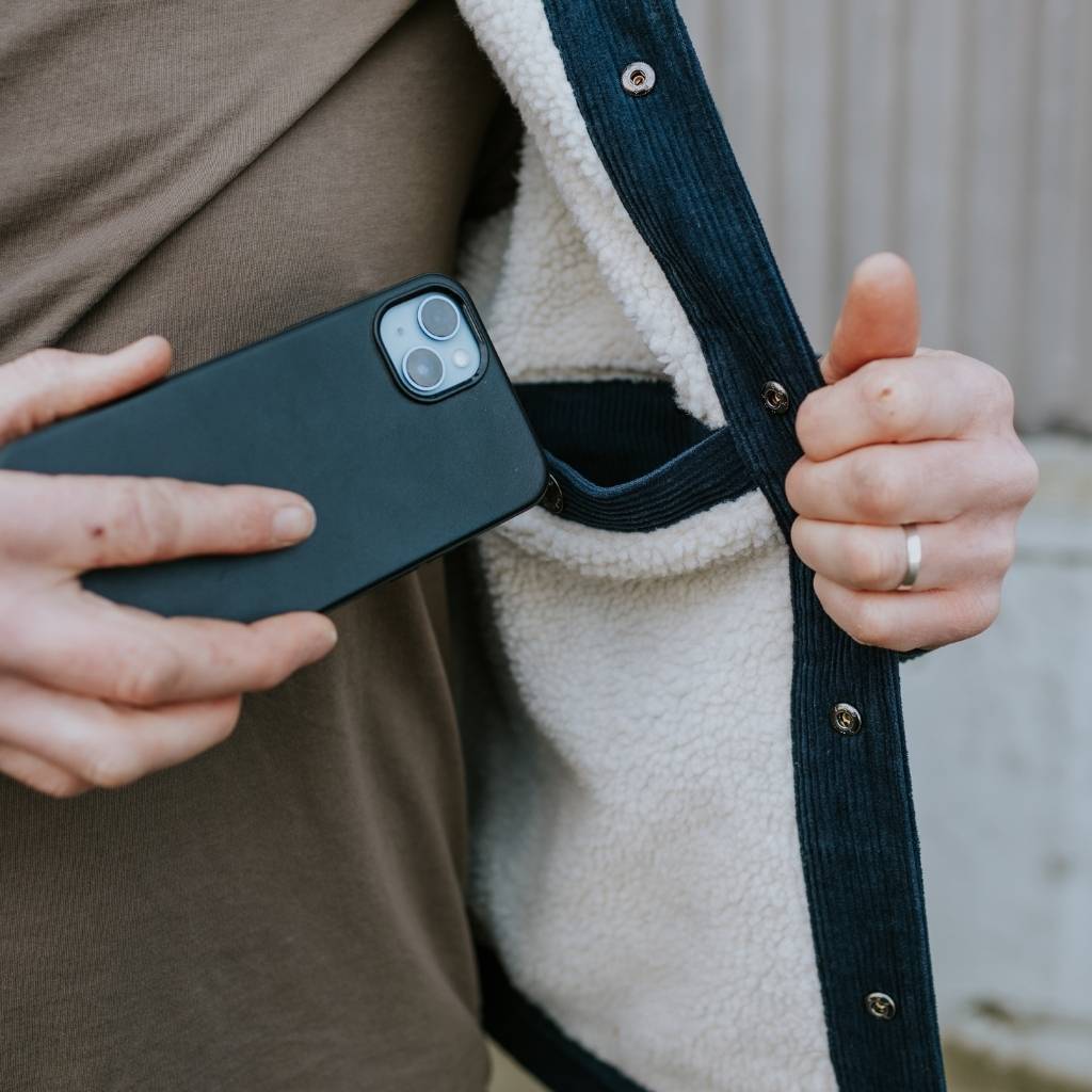 Hammer Men's Cord/Sherpa Jacket - Navy/White Sherpa