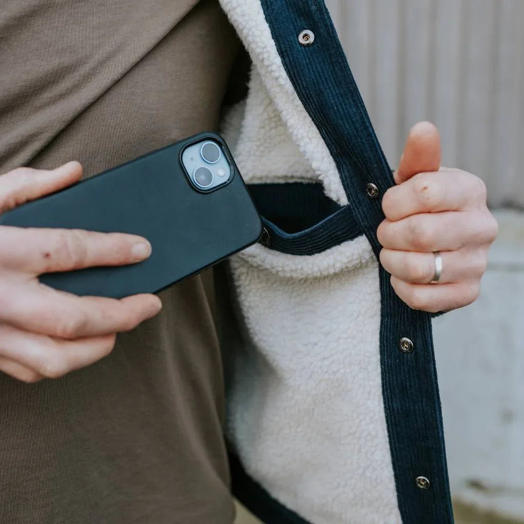 Hammer Men's Cord/Sherpa Jacket - Navy/White Sherpa