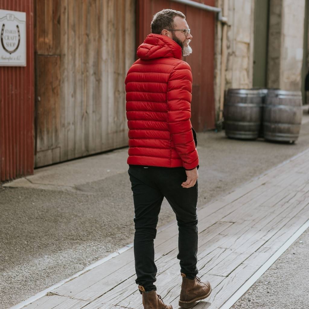 Jimmy Men's 90/10 Packable Down Jacket - Red