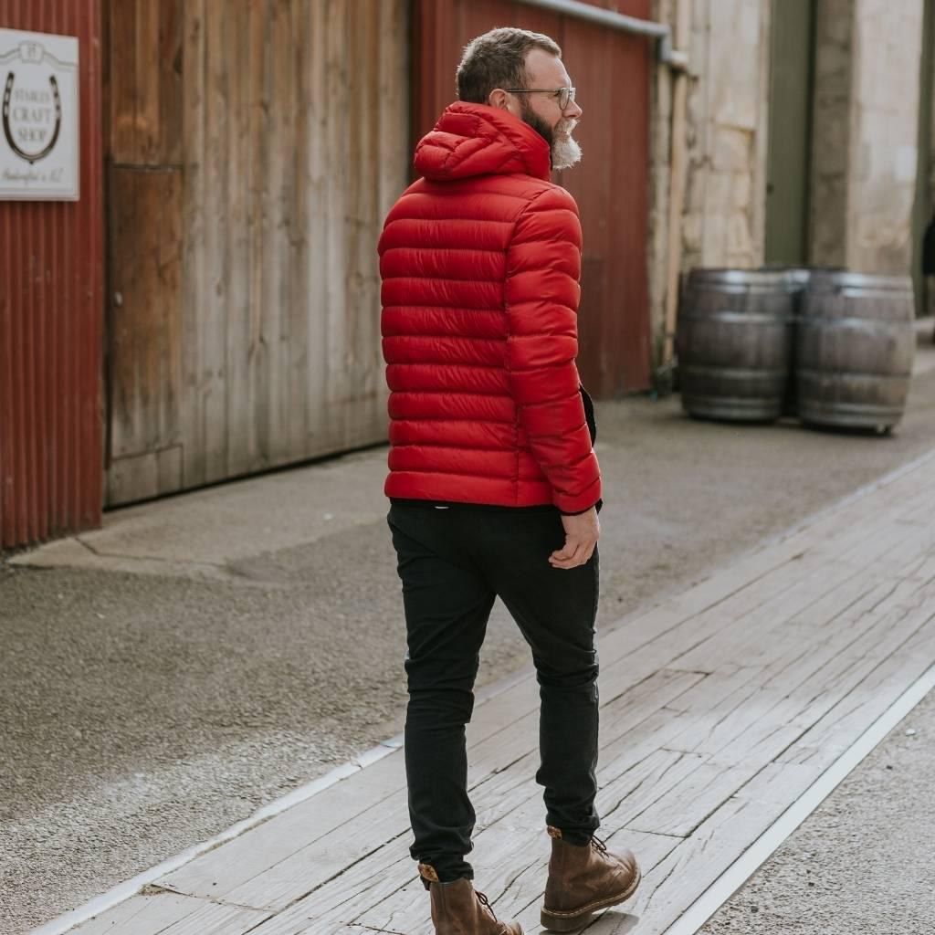 Jimmy Men's 90/10 Packable Down Jacket - Red