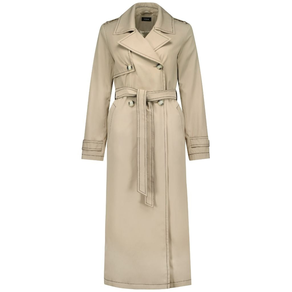 Kim Women's Trench Raincoat - Taupe