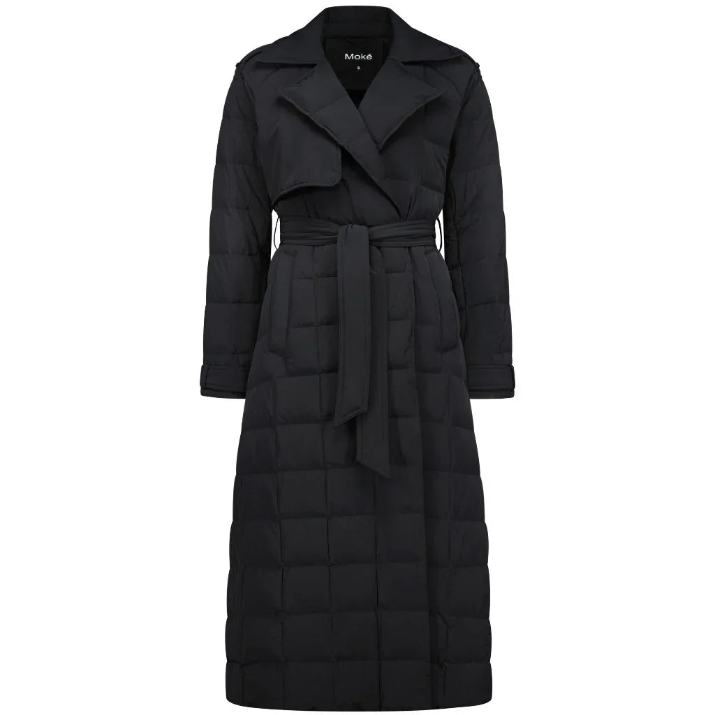 Maisey Women's 90/10 Stretch Down Trench Coat - Black
