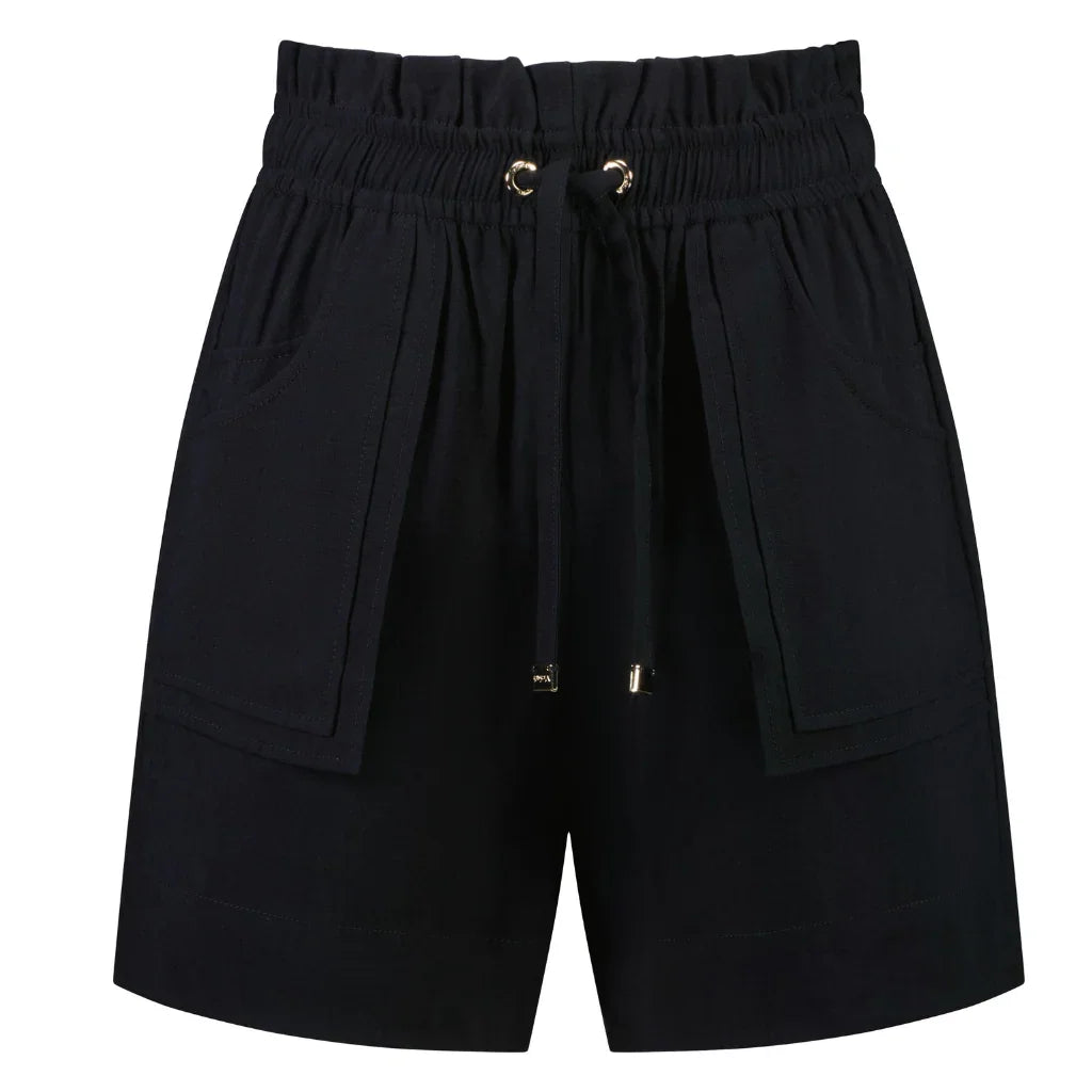Jenna Women's Paperbag Shorts - Black