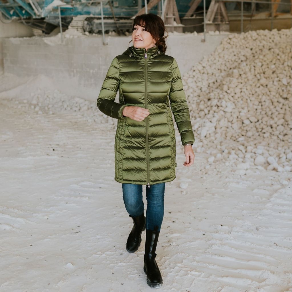Sarah Women's 90/10 Packable Down Coat - Avocado