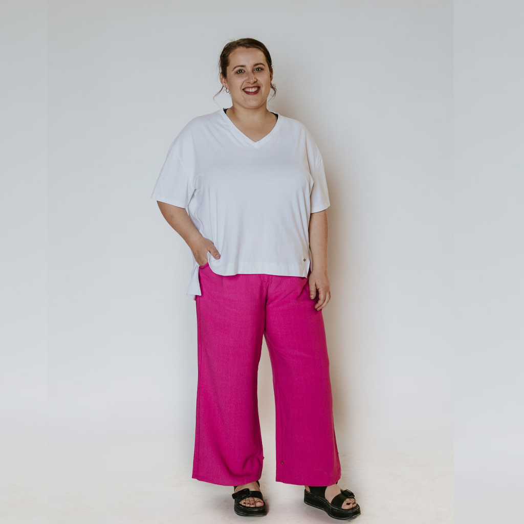 Shannon Women's Wide Leg/Harem Pants - Flamingo