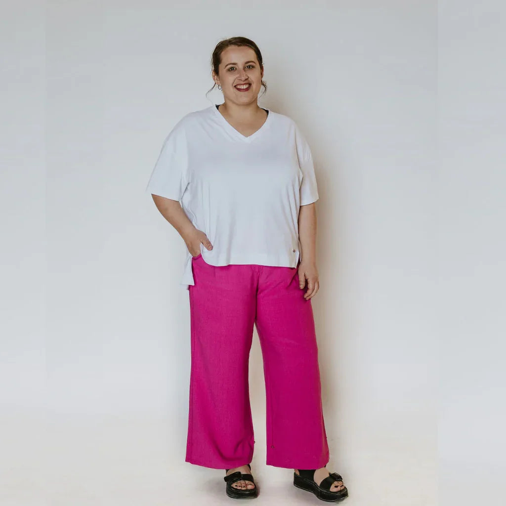 Shannon Women's Wide Leg/Harem Pants - Flamingo