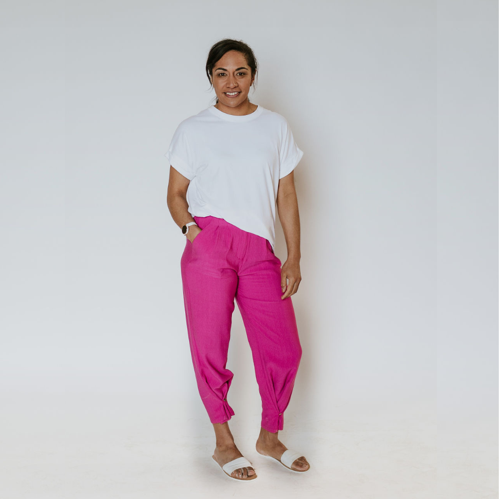 Shannon Women's Wide Leg/Harem Pants - Flamingo