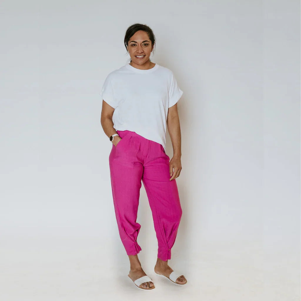 Shannon Women's Wide Leg/Harem Pants - Flamingo