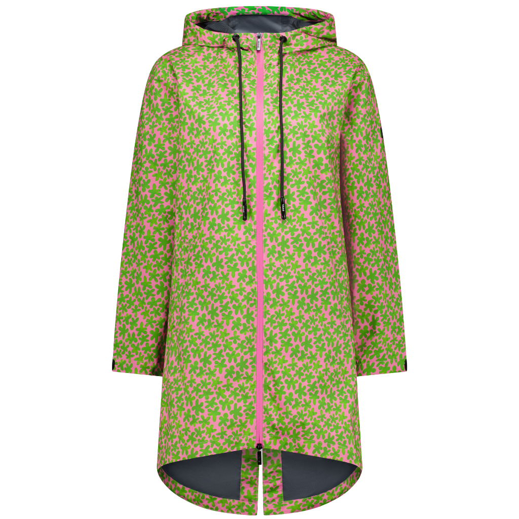 Georgie Women&#39;s Waterproof Rain Coat - Moke x Evie Kemp Flower Meadow