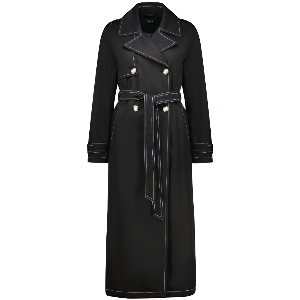 Kim Women&#39;s Trench Raincoat - Black