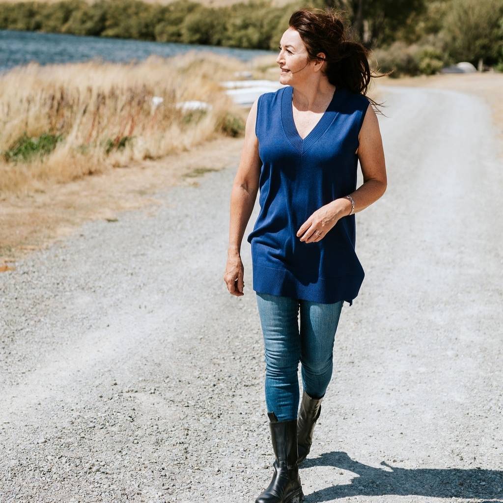 Sam Women&#39;s Knit Vest - Blue Depths