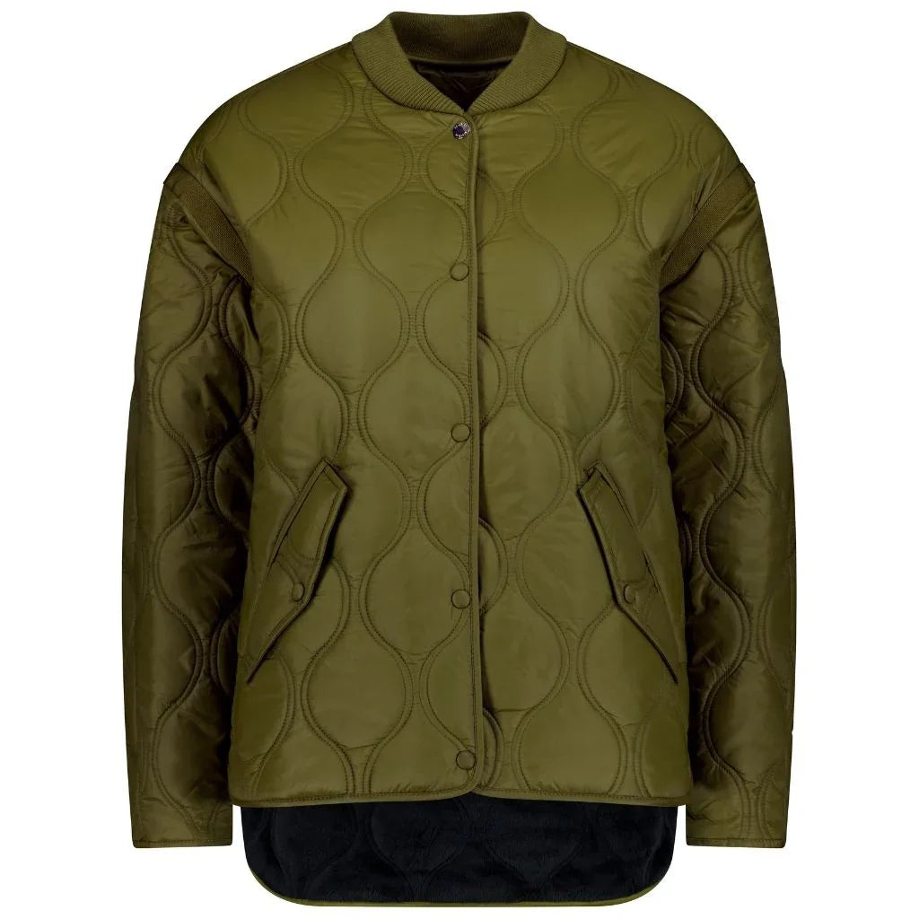 Quilted Bomber Quilted Army Green Jacket Awake NY Logo-embroidered