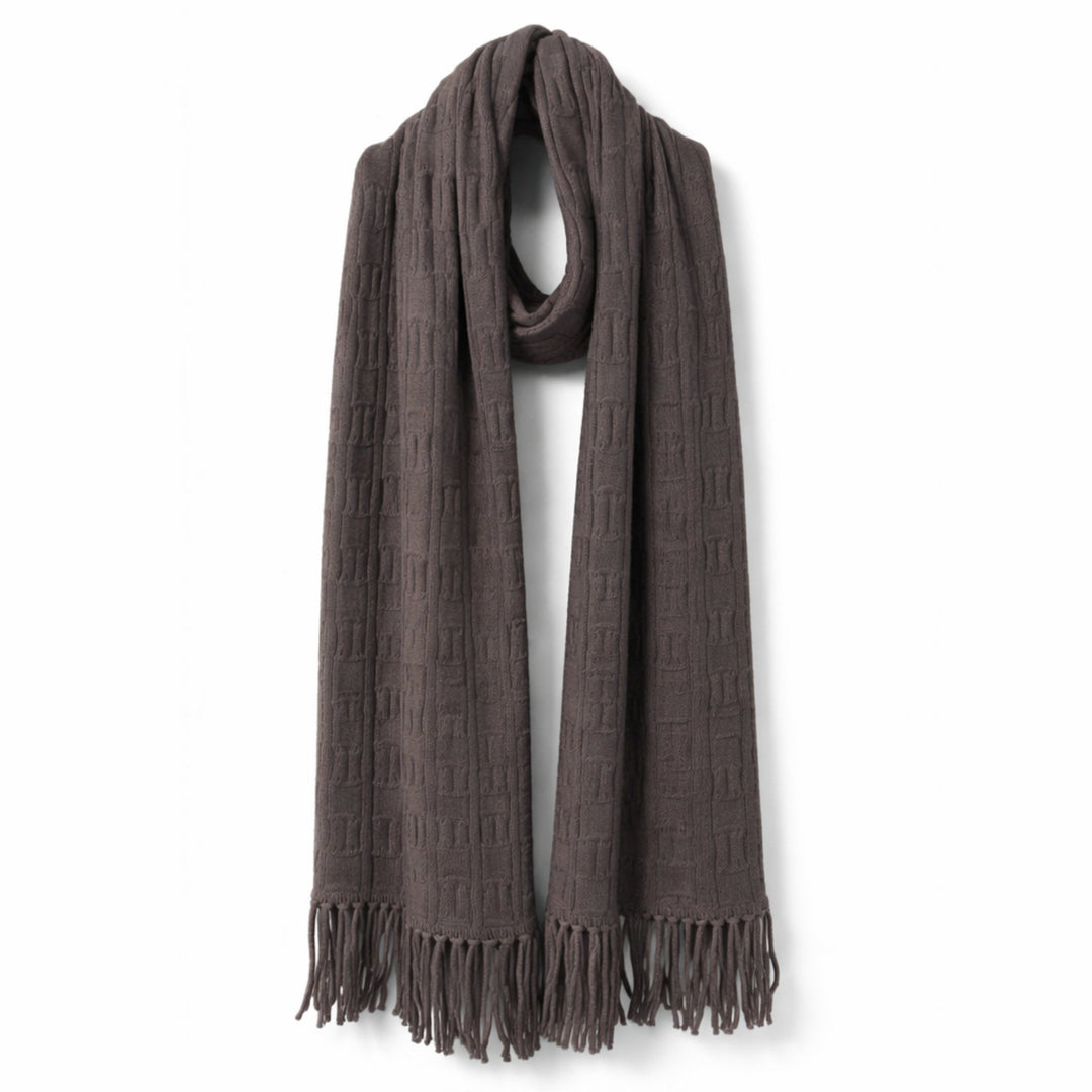 🎁 Adele Cable Knit Scarf - Cocoa powder (100% off)