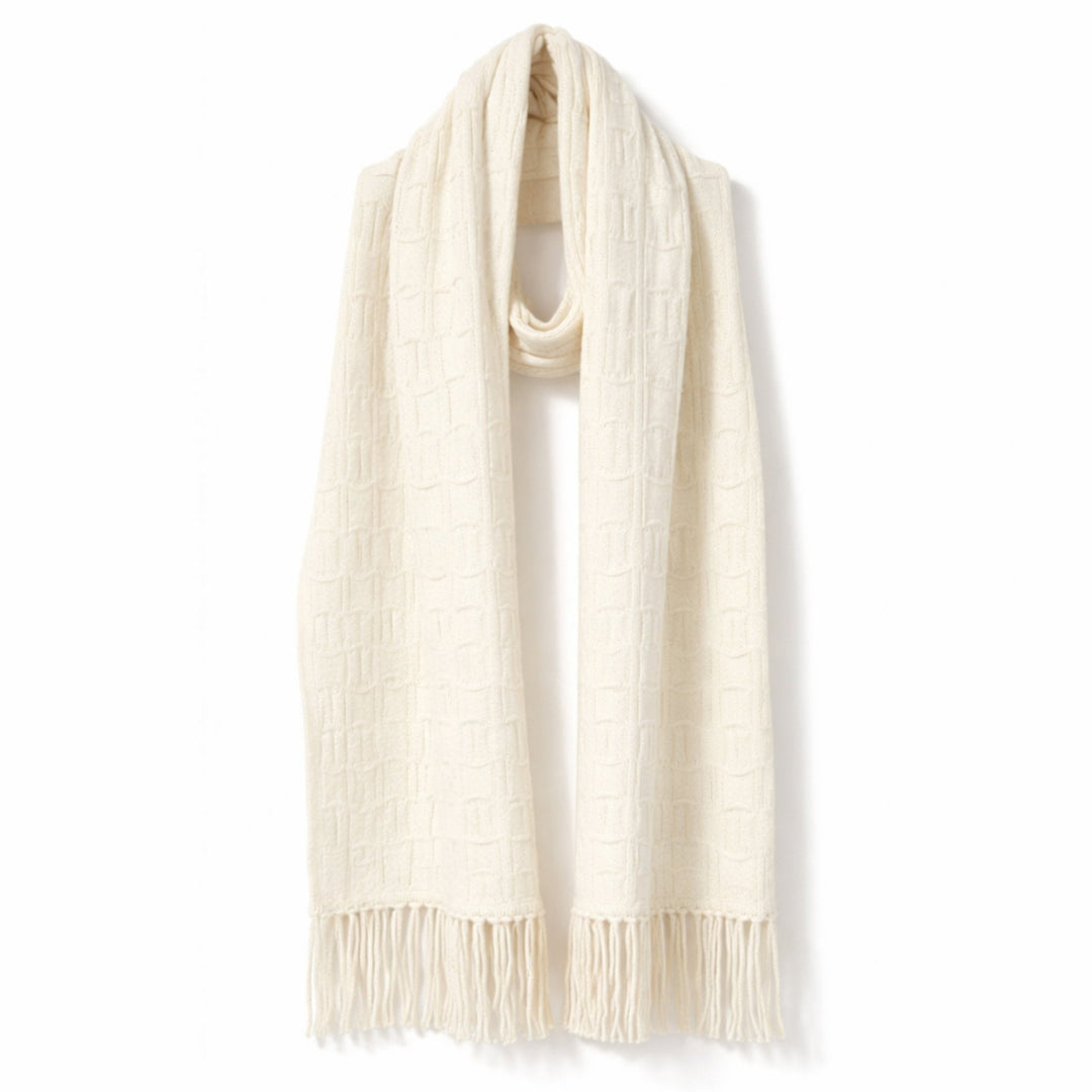 🎁 Adele Cable Knit Scarf - Cream (100% off)