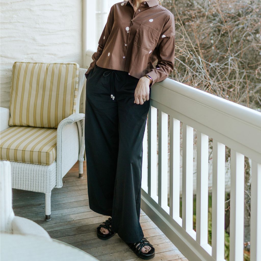 Juno Relaxed Wide Leg Women's Pant | Black