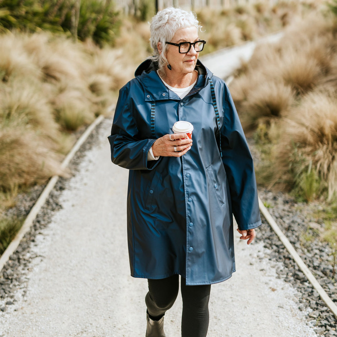 Charlie Raincoat - Metallic Blue