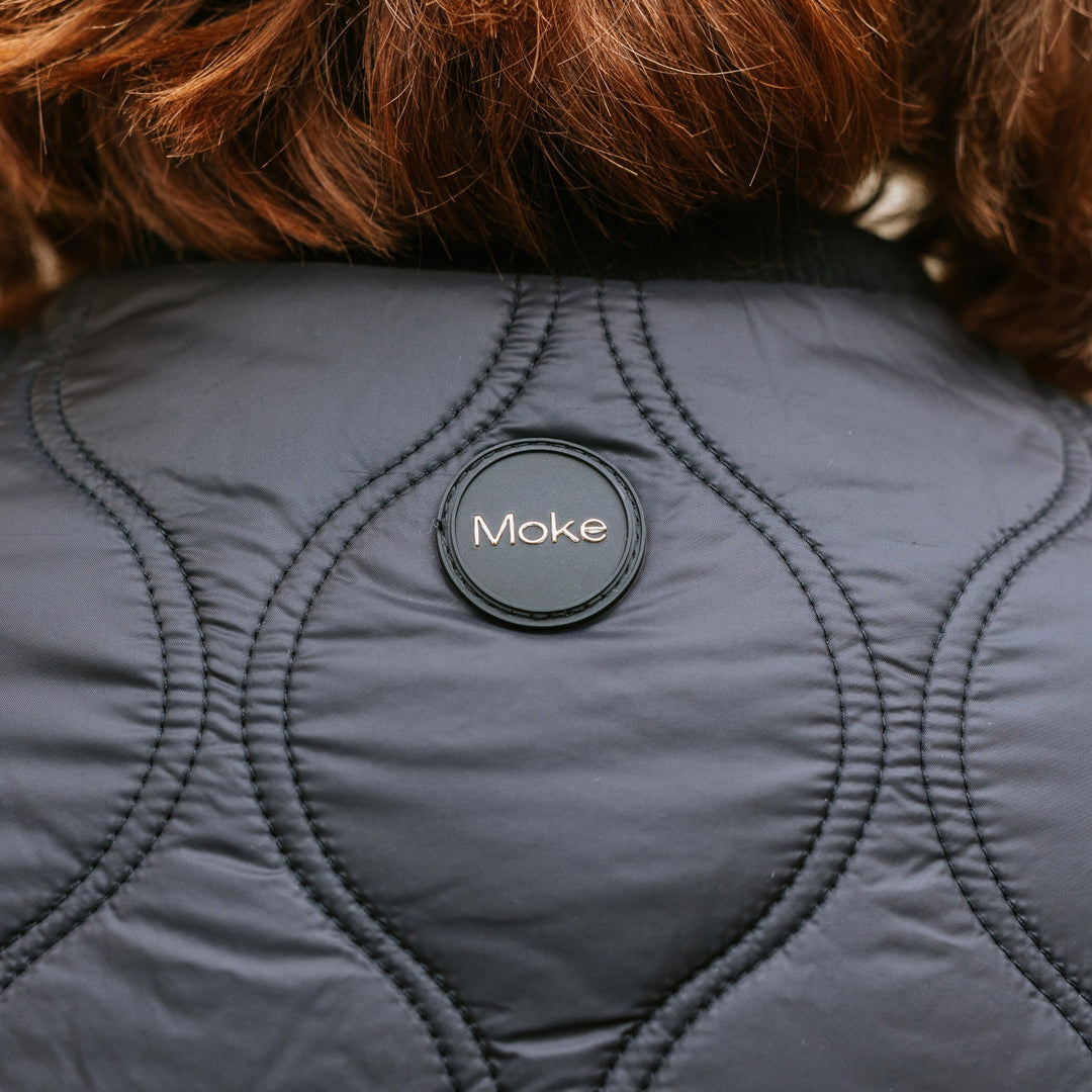 Talei Quilted Bomber Jacket  - Black