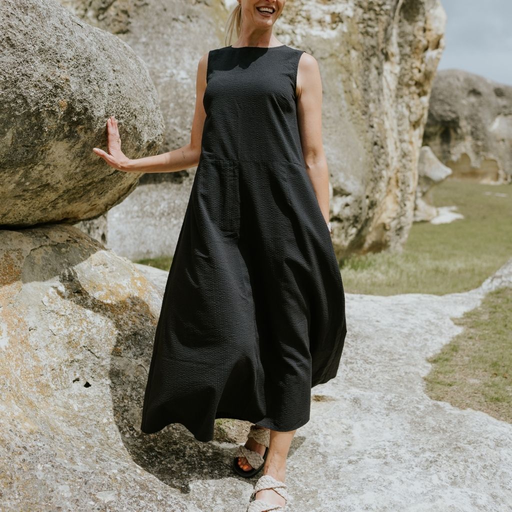 Anna Women&#39;s Drop Waist Dress | Black