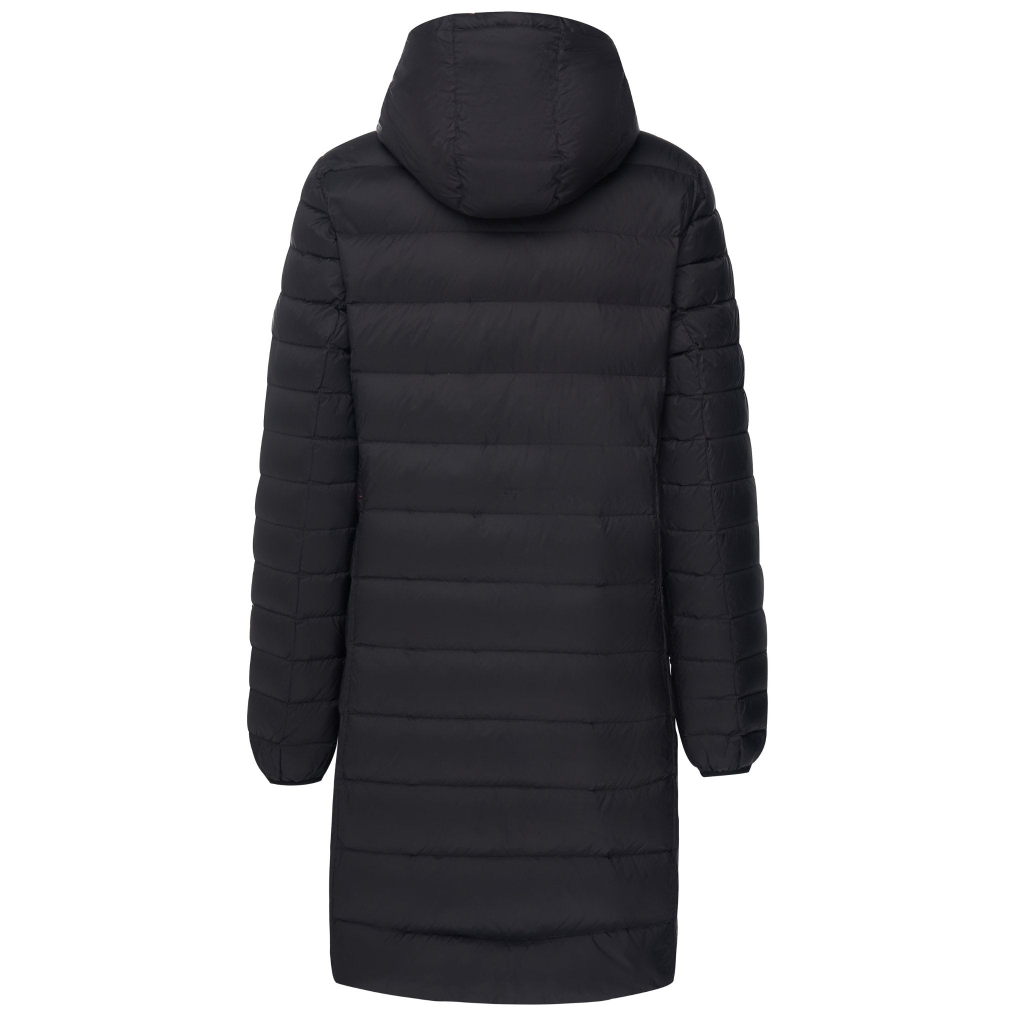Women's Reversible Pink/Black Down Coat | 3/4 Length Packable