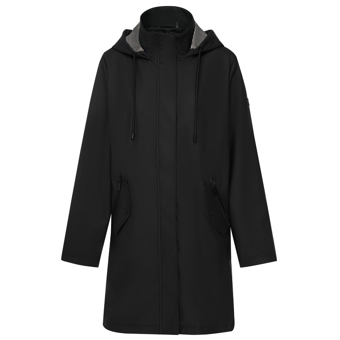 Billie Raincoat - Black/Choc Houndstooth
