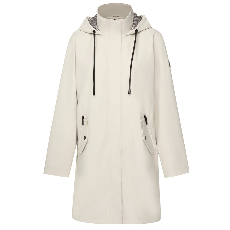 Billie Raincoat - Cream/Choc Houndstooth