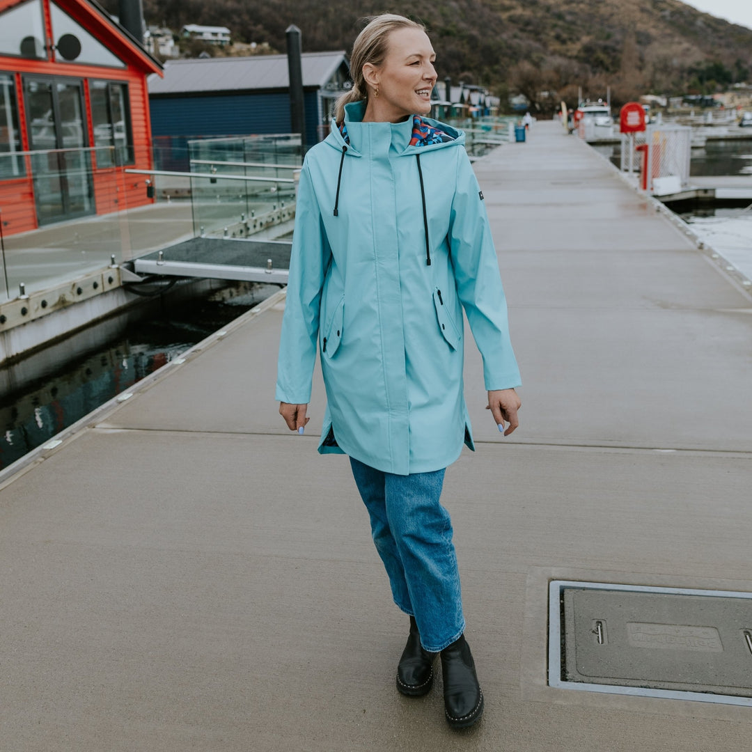 Billie Raincoat - Aqua/Evie Aqua Trails