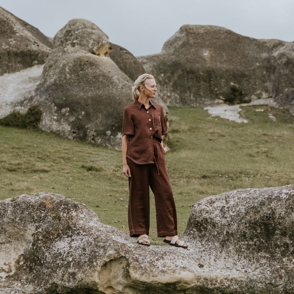 Bowie Women's Viscose Blend Pants - Cocoa