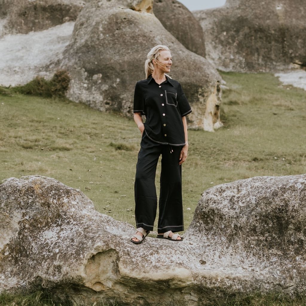 Bowie Women's Viscose Blend Pants - Black