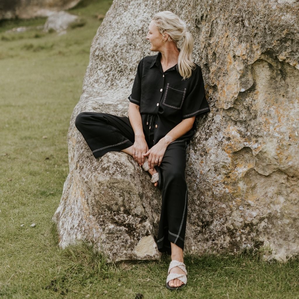 Bowie Women's Viscose Blend Pants - Black