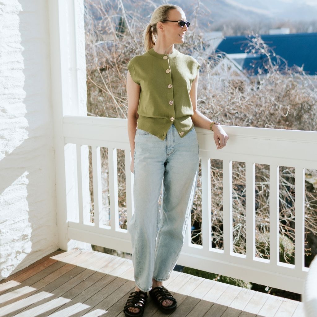 Camilla Women's Sweater Vest  |  Avocado