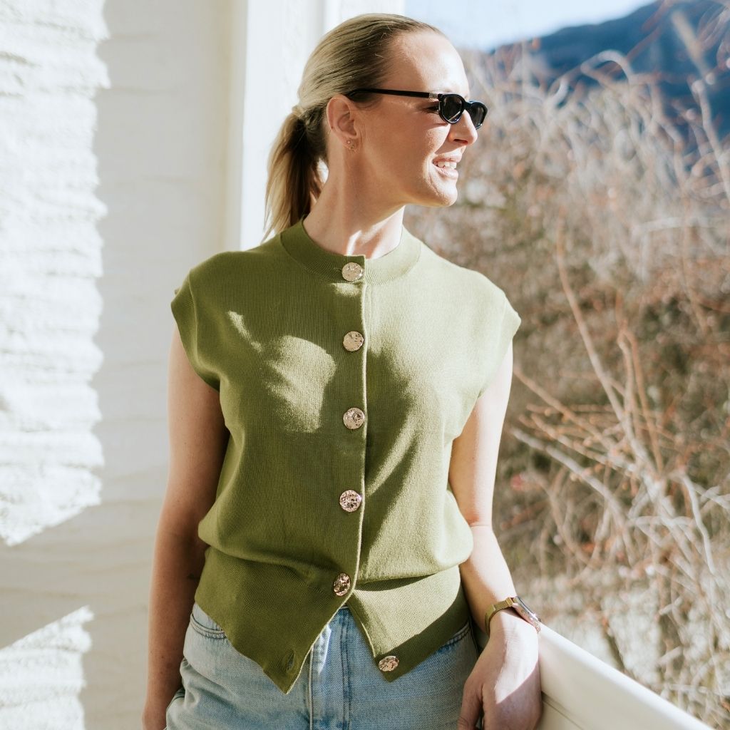Camilla Women's Sweater Vest  |  Avocado