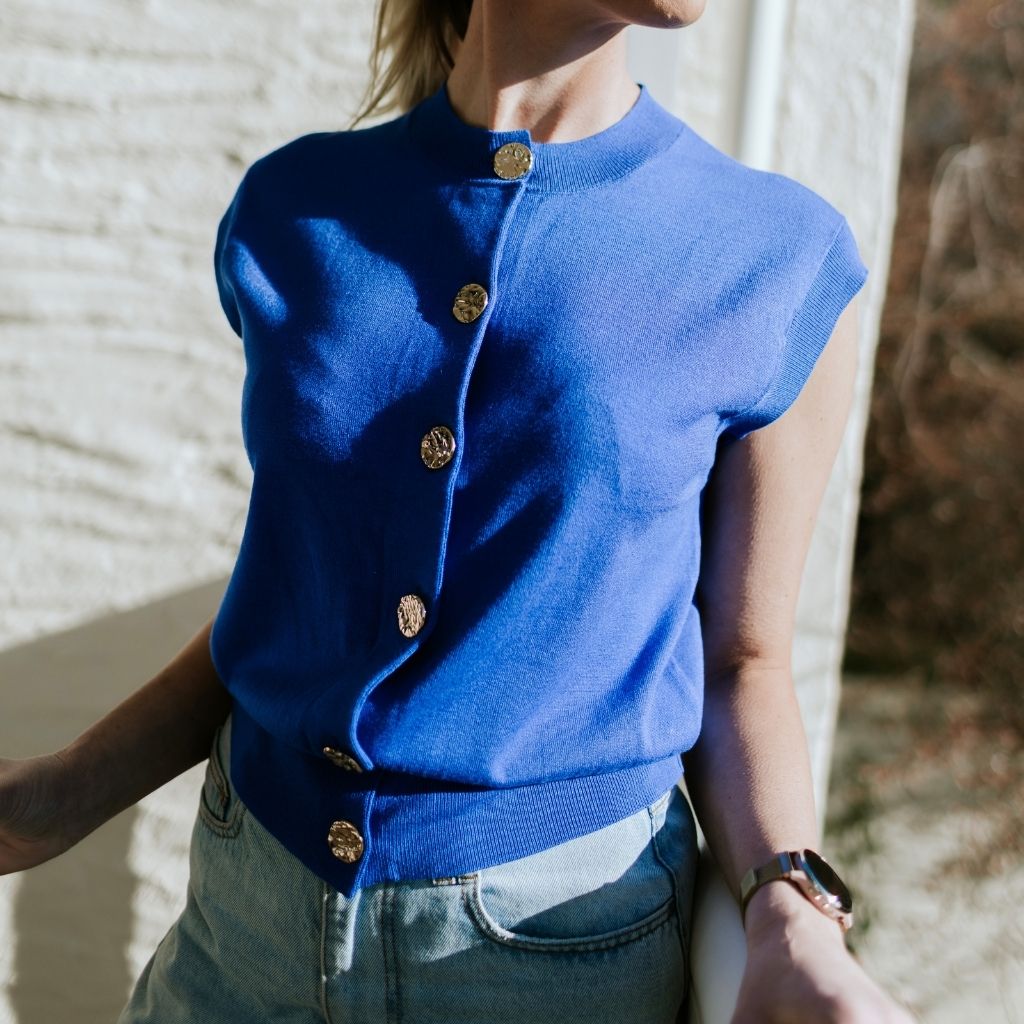 Camilla Women's Sweater Vest  |  Dazzling Blue