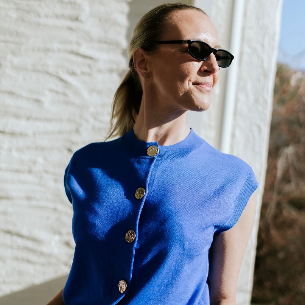 Camilla Women's Sweater Vest  |  Dazzling Blue