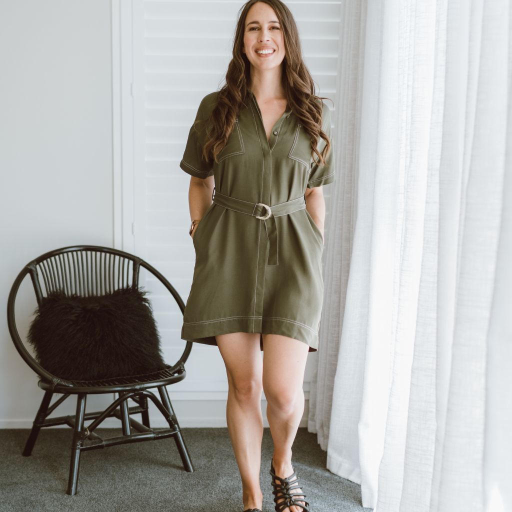 Cora Women's Viscose Blend Shirt Dress - Bonsai Green