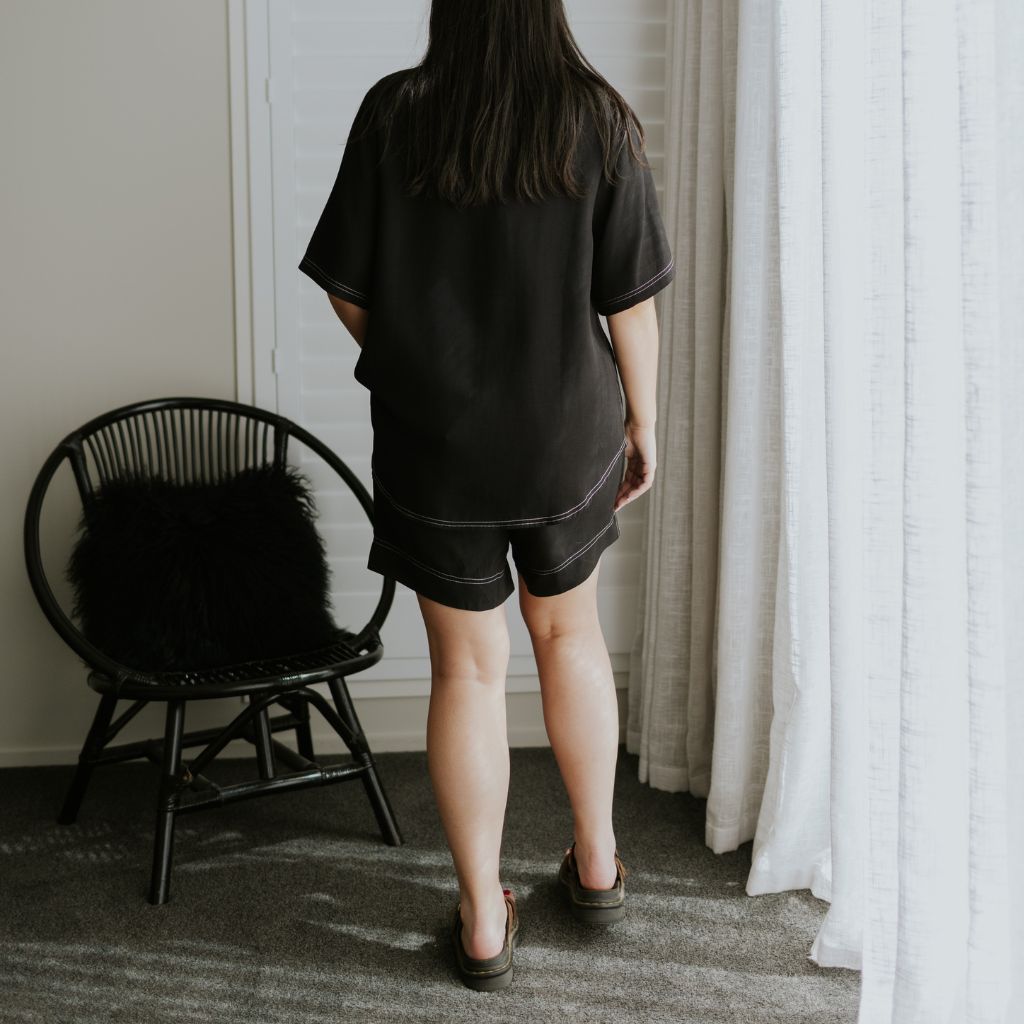 Dylan Women's Viscose Blend Shorts - Black