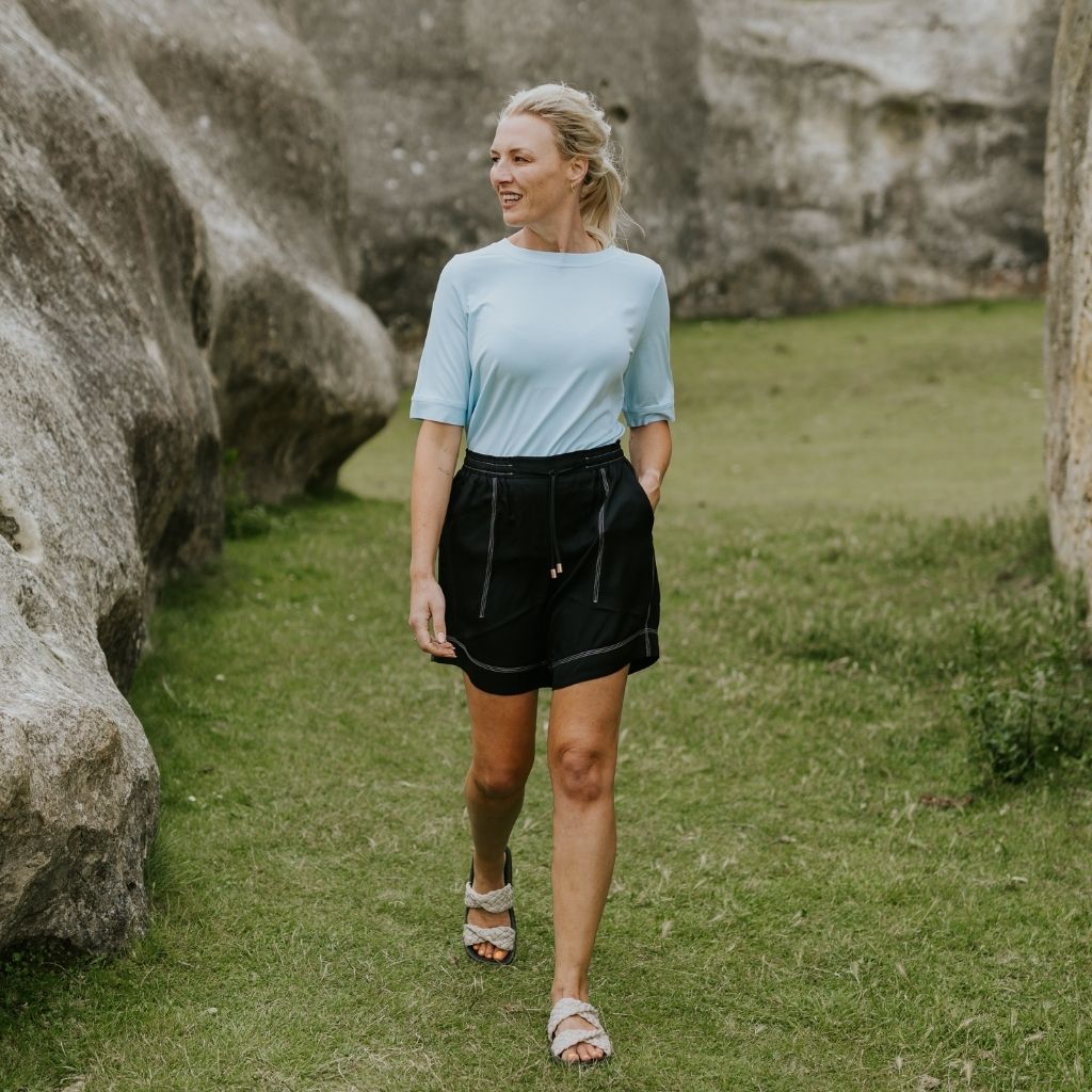 Dylan Women's Viscose Blend Shorts - Black